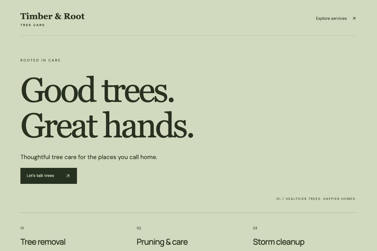 Tree Service Demo website preview